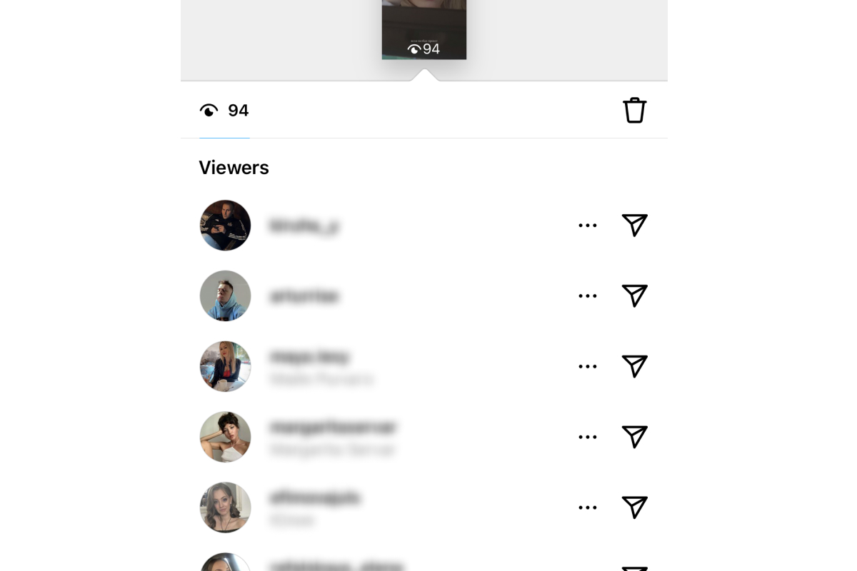  top viewer on Instagram story